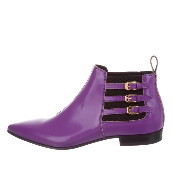 NEW Gucci men’s Cordovan purple leather ankle boots - Picture 1 of 9